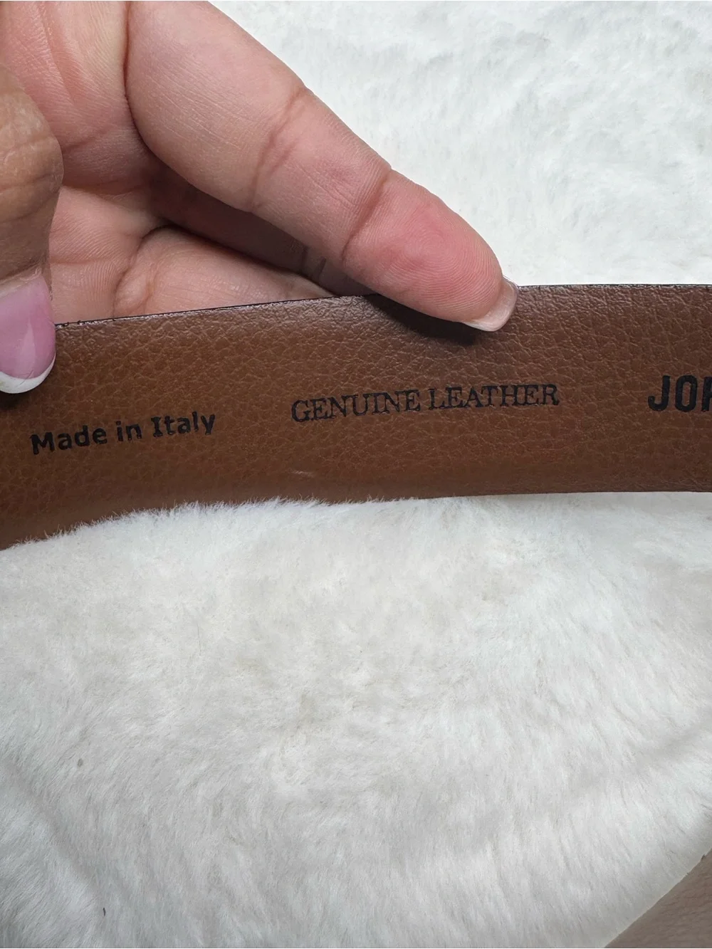 Johnston & Murphy Brown Italian Genuine Leather Belt Size 40